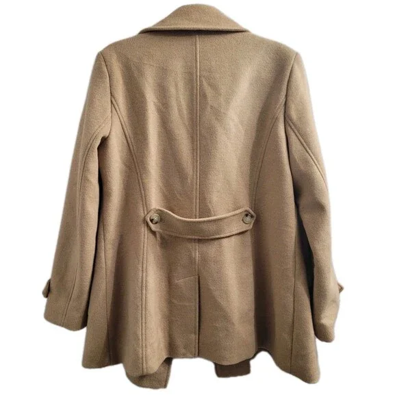 Lauren Ralph Lauren Wool Blend Double Breasted Peacoat Camel Women’s 12 - Picture 2 of 13